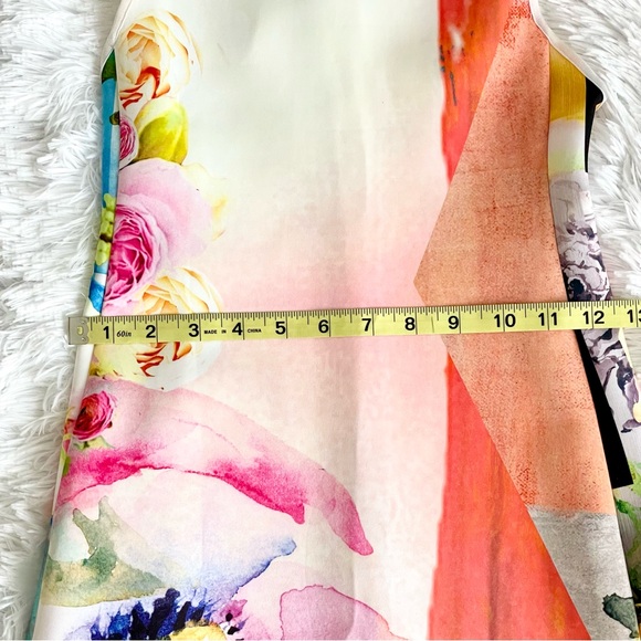 Clover Canyon Maxi Dress Florescent Rose Floral Abstract Neoprene Scuba Runway - Picture 14 of 16